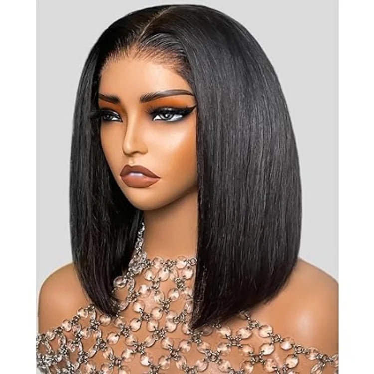 13X4 Lace Front Wigs Human Hair Straight Bob Wig Human Hair Glueless Wigs for Black Women 180% Density