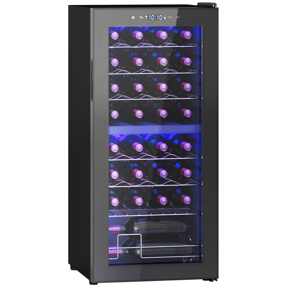 HOMCOM 86L Dual Zone Wine Cooler with Adjustable Temperature Control, Black