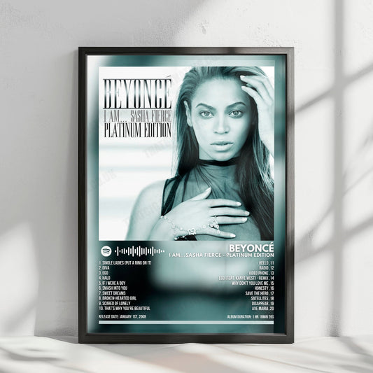 Beyoncé "I Am... Sasha Fierce (Platinum Edition)" Album Cover Poster - with Complete Tracklist