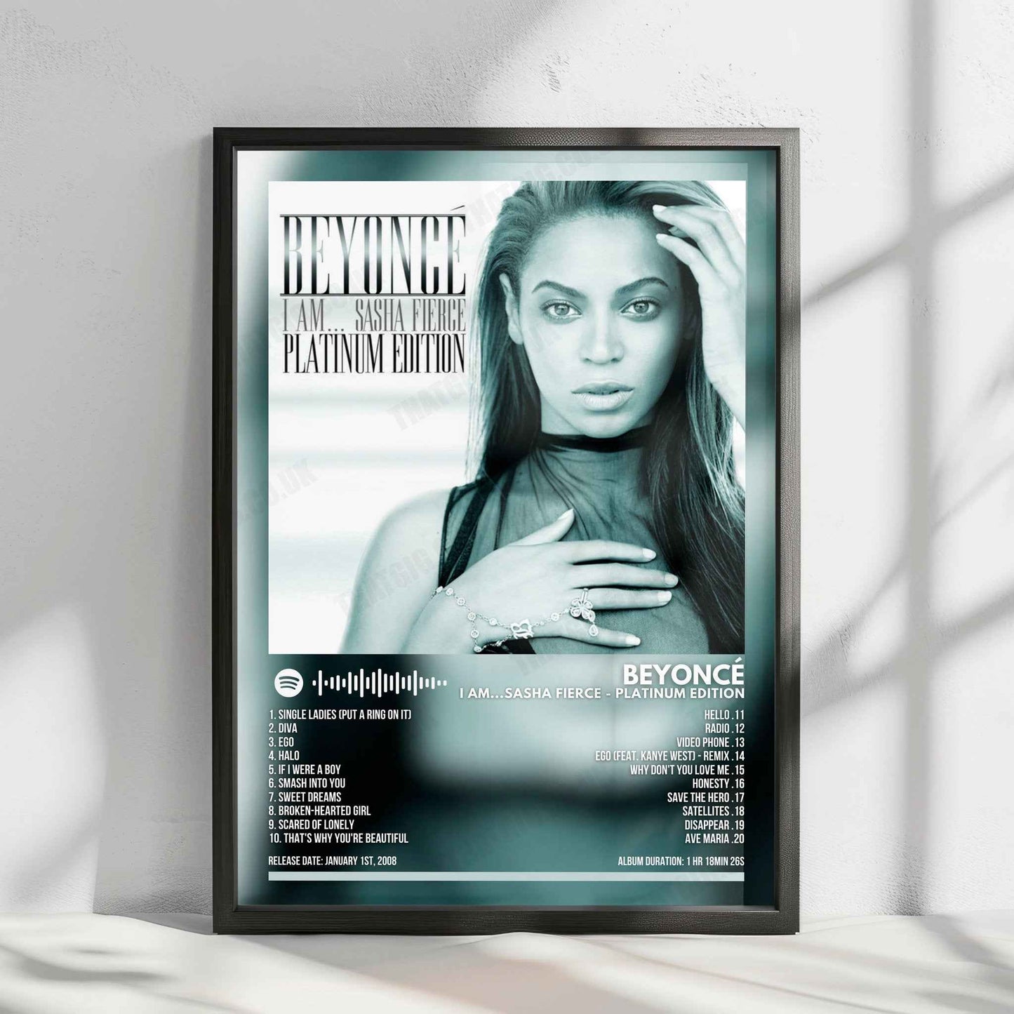 Beyoncé "I Am... Sasha Fierce (Platinum Edition)" Album Cover Poster - with Complete Tracklist