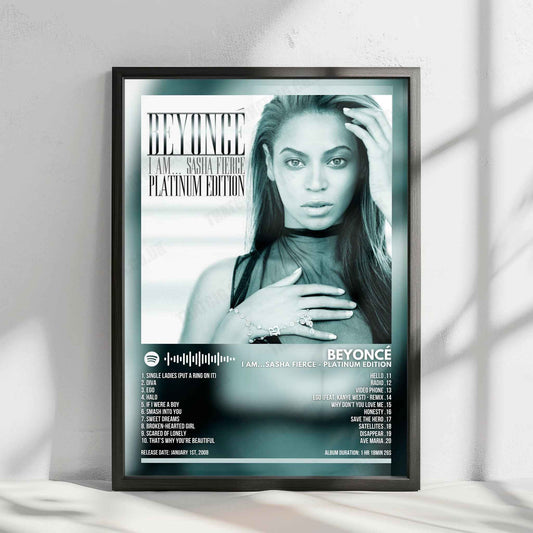 Beyoncé "I Am... Sasha Fierce (Platinum Edition)" Album Cover Poster - with Complete Tracklist