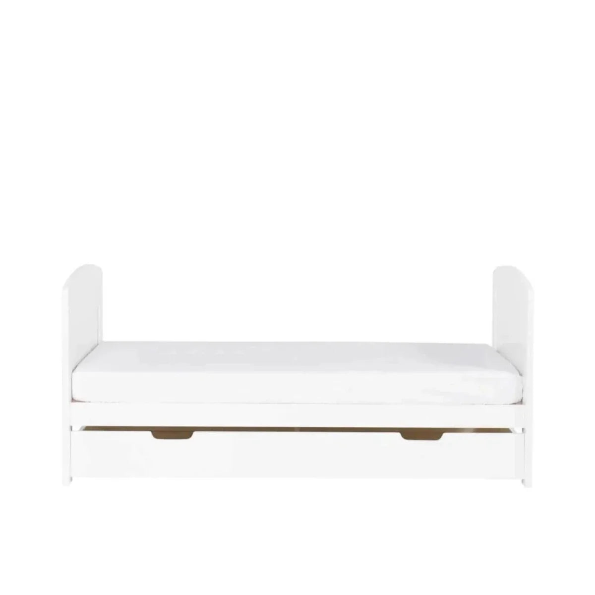 Ickle Bubba Coleby Scandi Cot Bed with Under Drawer Scandi White - Fibre Mattress