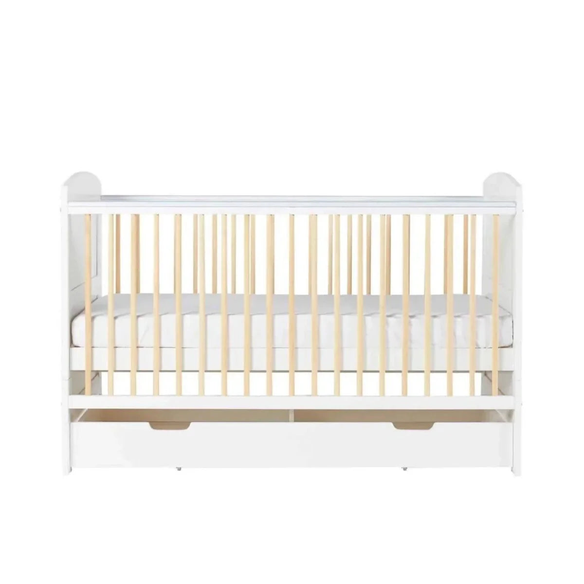 Ickle Bubba Coleby Scandi Cot Bed with Under Drawer Scandi White - Without Mattress
