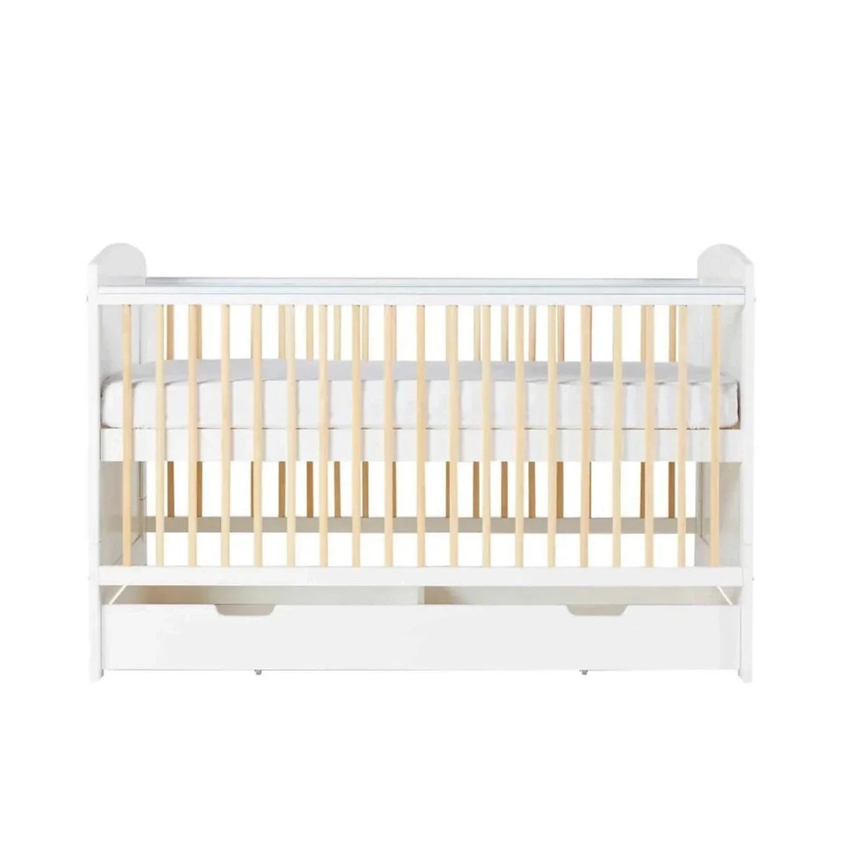 Ickle Bubba Coleby Scandi Cot Bed with Under Drawer Scandi White - Without Mattress
