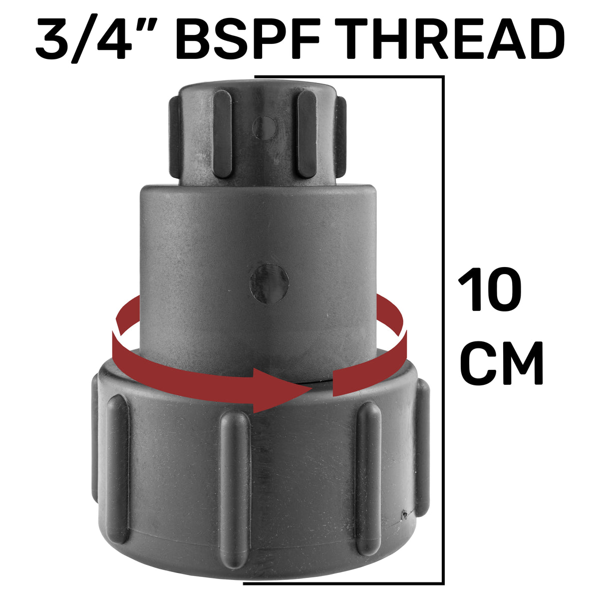 IBC 2” S60X6 – 1" BSPF Extender Adaptor with MDPE Straight 25mm