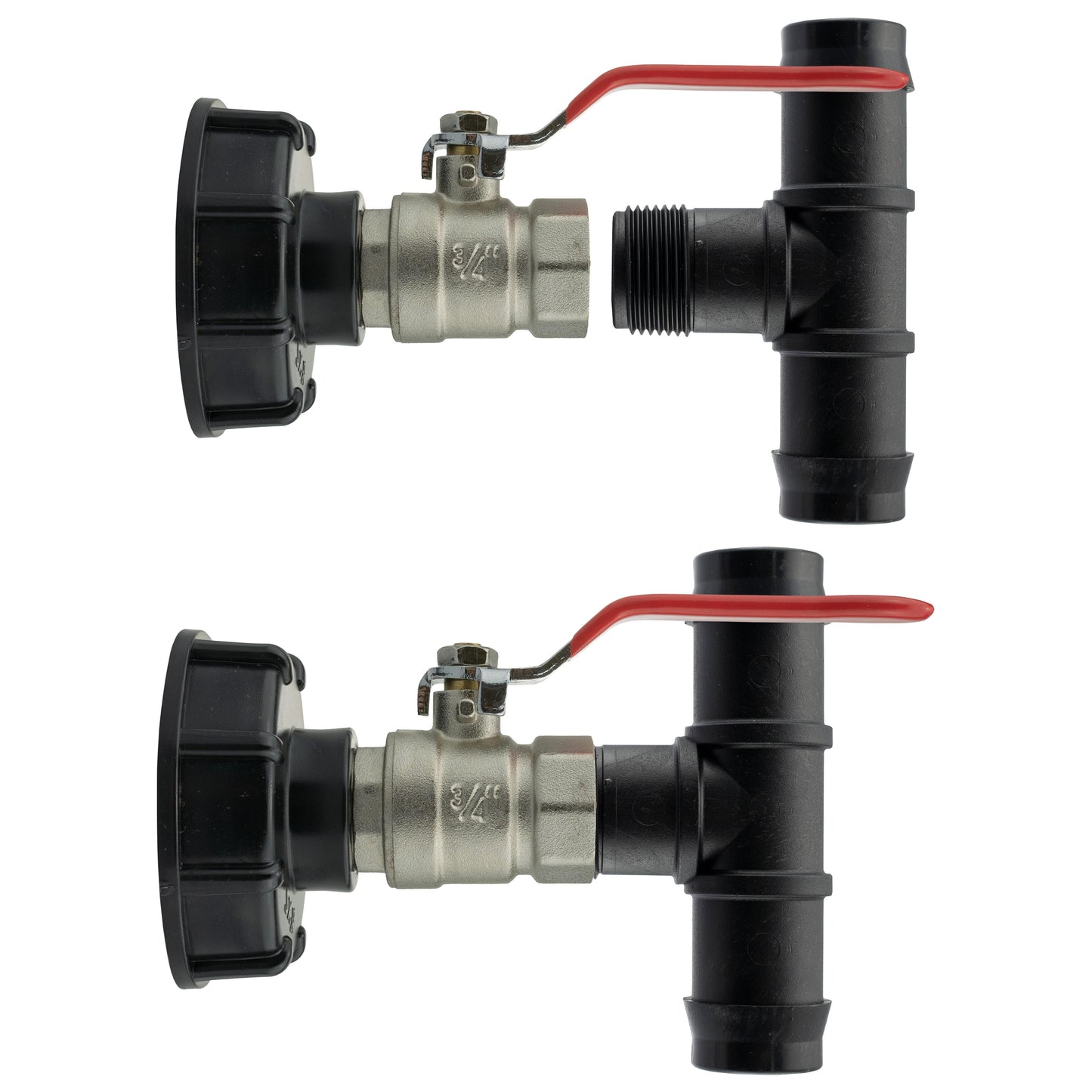 IBC 2 S60X6 Cap with Lever Valve and 19mm Barbed Tee for Drip Irrigation Fitting