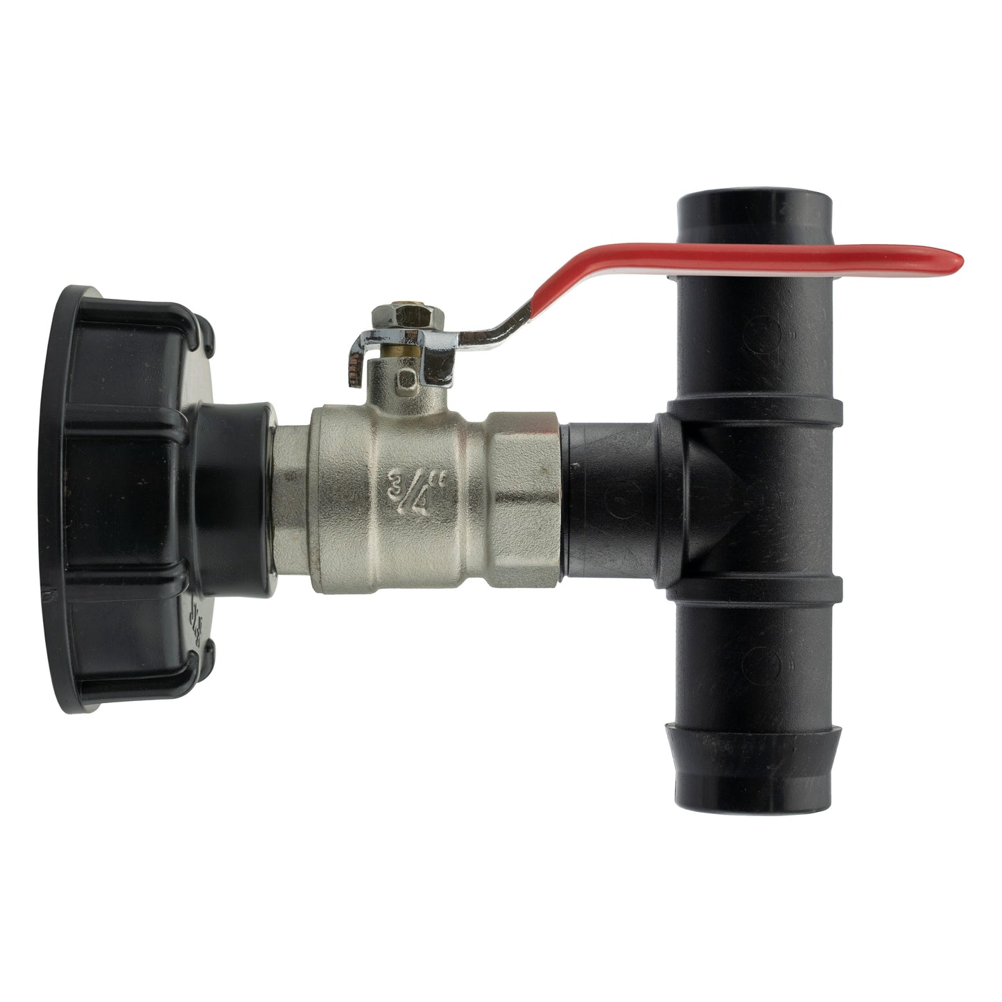 IBC 2 S60X6 Cap with Lever Valve and 25mm Barbed Tee for Drip Irrigation Fitting