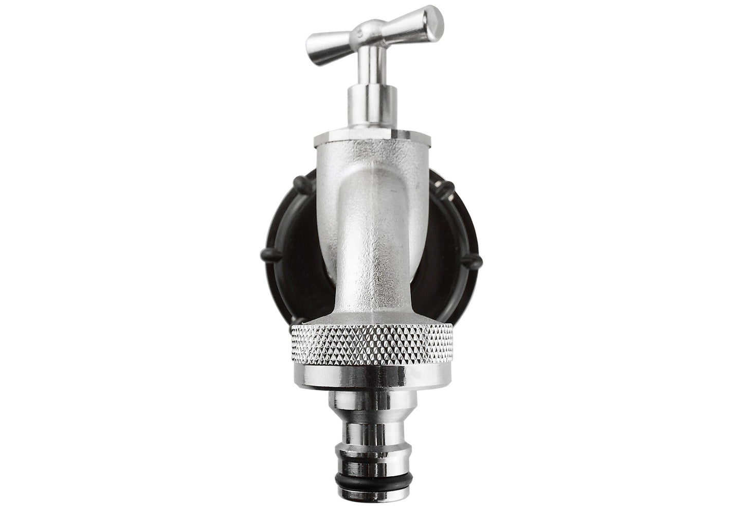 IBC 2 S60X6 Cap with Quick Connect Nickle Plated Bib Tap 3/4 BSP Water Connector