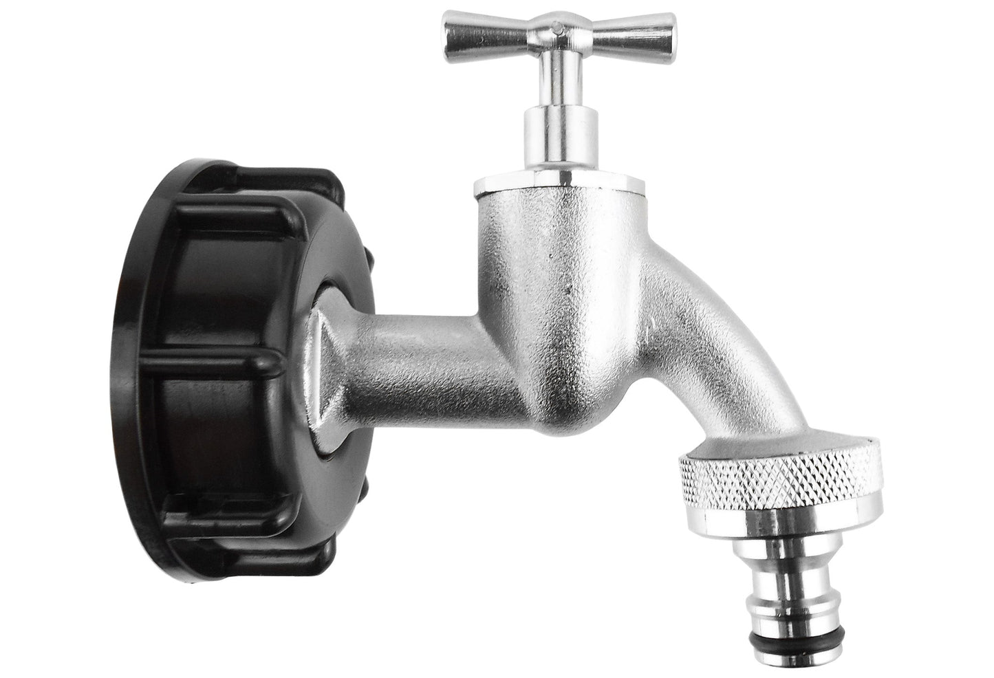 IBC 2 S60X6 Cap with Quick Connect Nickle Plated Bib Tap 3/4 BSP Water Connector