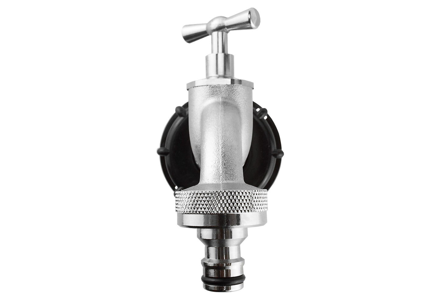 IBC 2 S60X6 Cap with Quick Connect Nickle Plated Bib Tap 1/2 BSP Water Connector