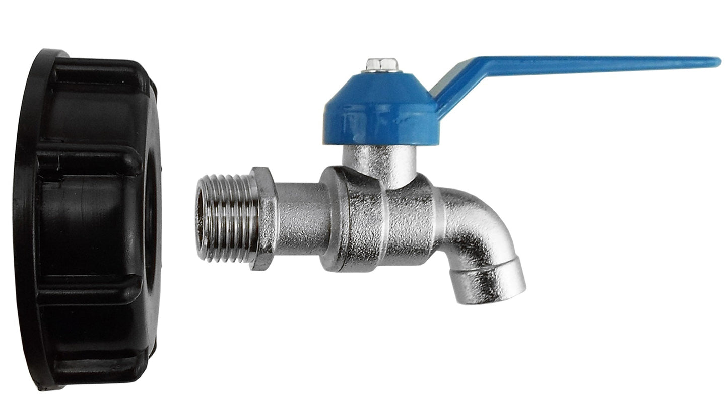 IBC 2 S60X6 Cap with Basic Garden Tap 3/4 BSP Garden Hose Pipe Hose Pipe Fitting