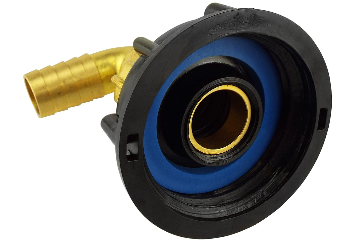 IBC 2 S60X6 Cap with Geka Type Fittings 19mm Barb Swivel Elbow Hose Pipe Fitting
