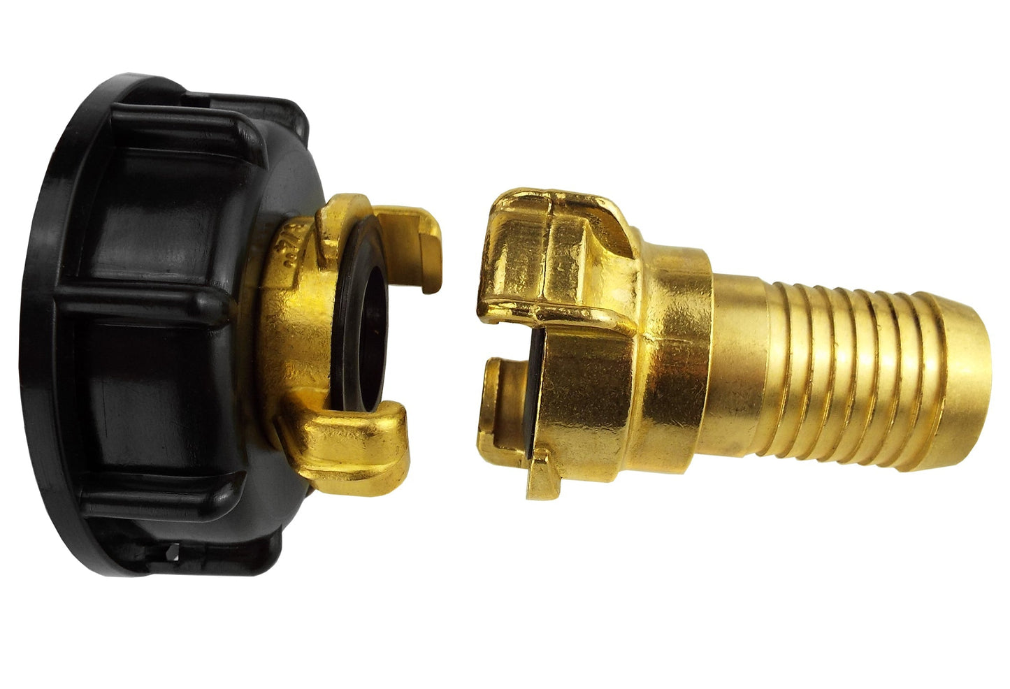 IBC 2 S60X6 Cap with Geka Type Fittings 13mm Barb Swivel for Brass Water Fitting