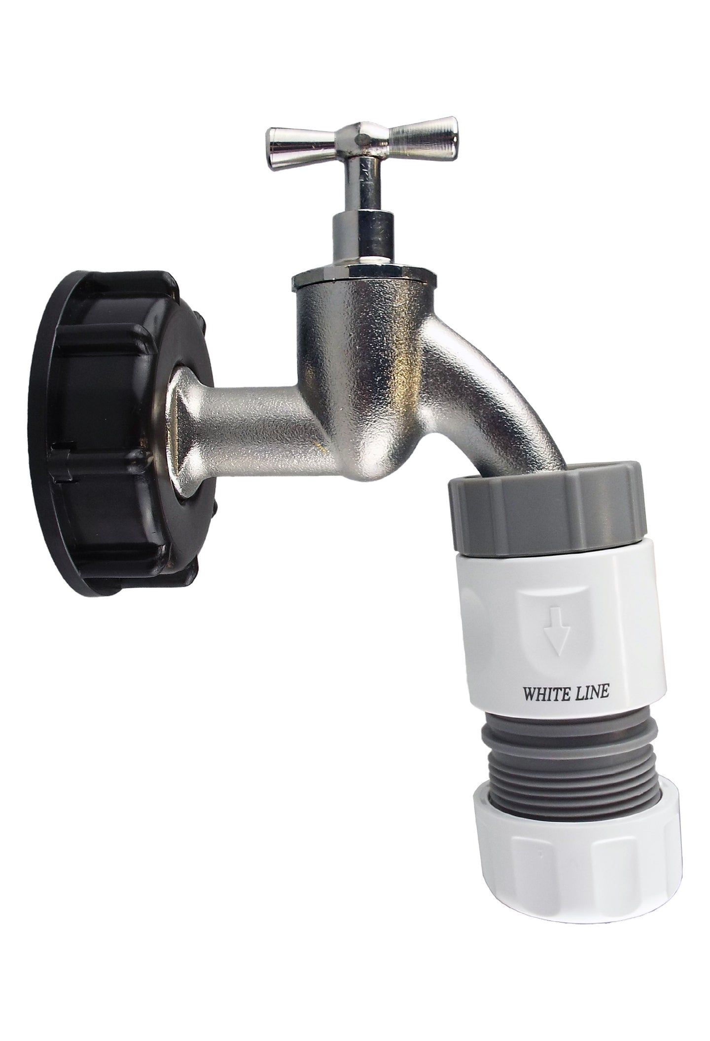 IBC 2 S60X6 Cap with Bib Tap and Max Flo Hose Connectors Set for Water Connector
