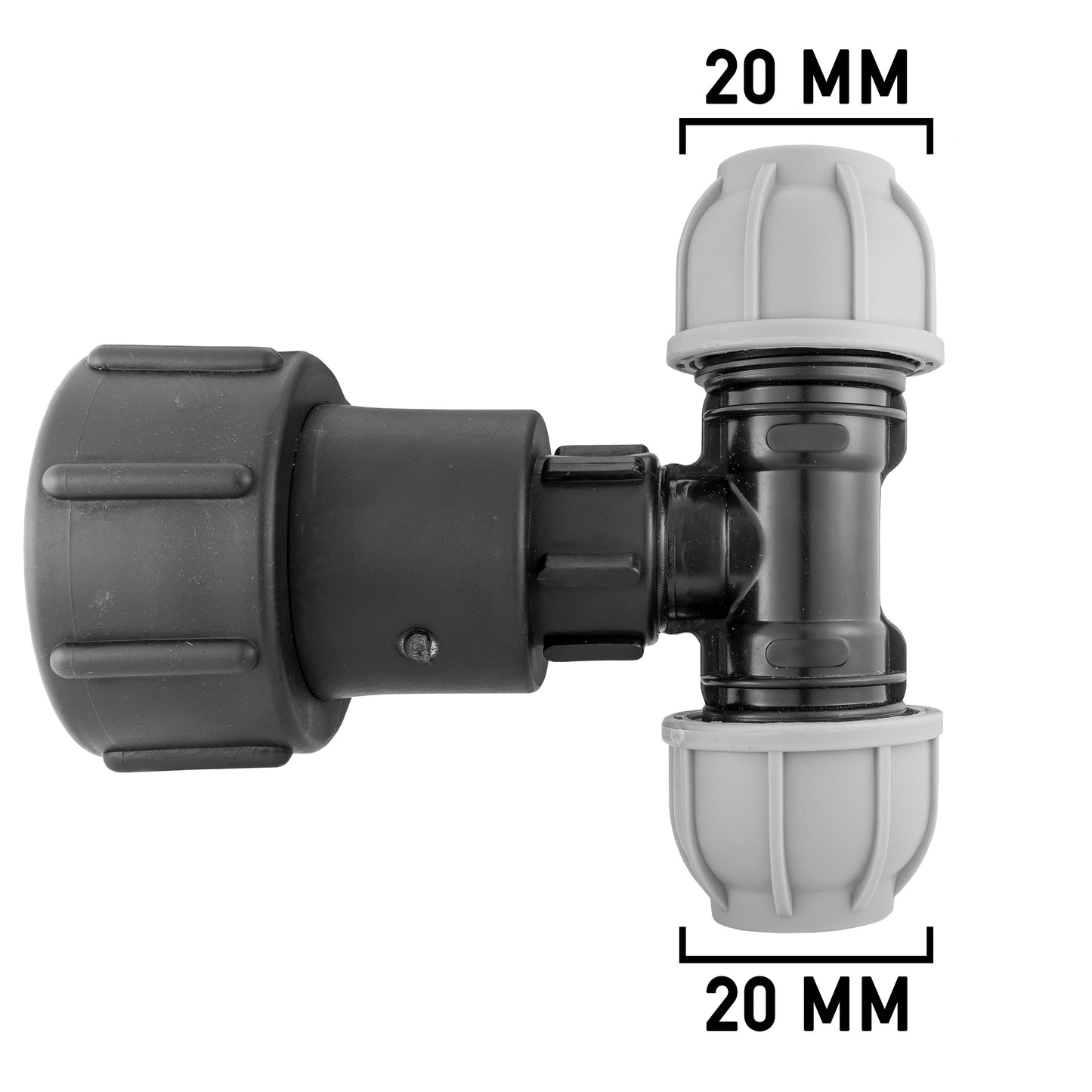 IBC 2 S60X6 - 3/4in BSPF Extender Adaptor with MDPE Tee 20mm for Water Connector