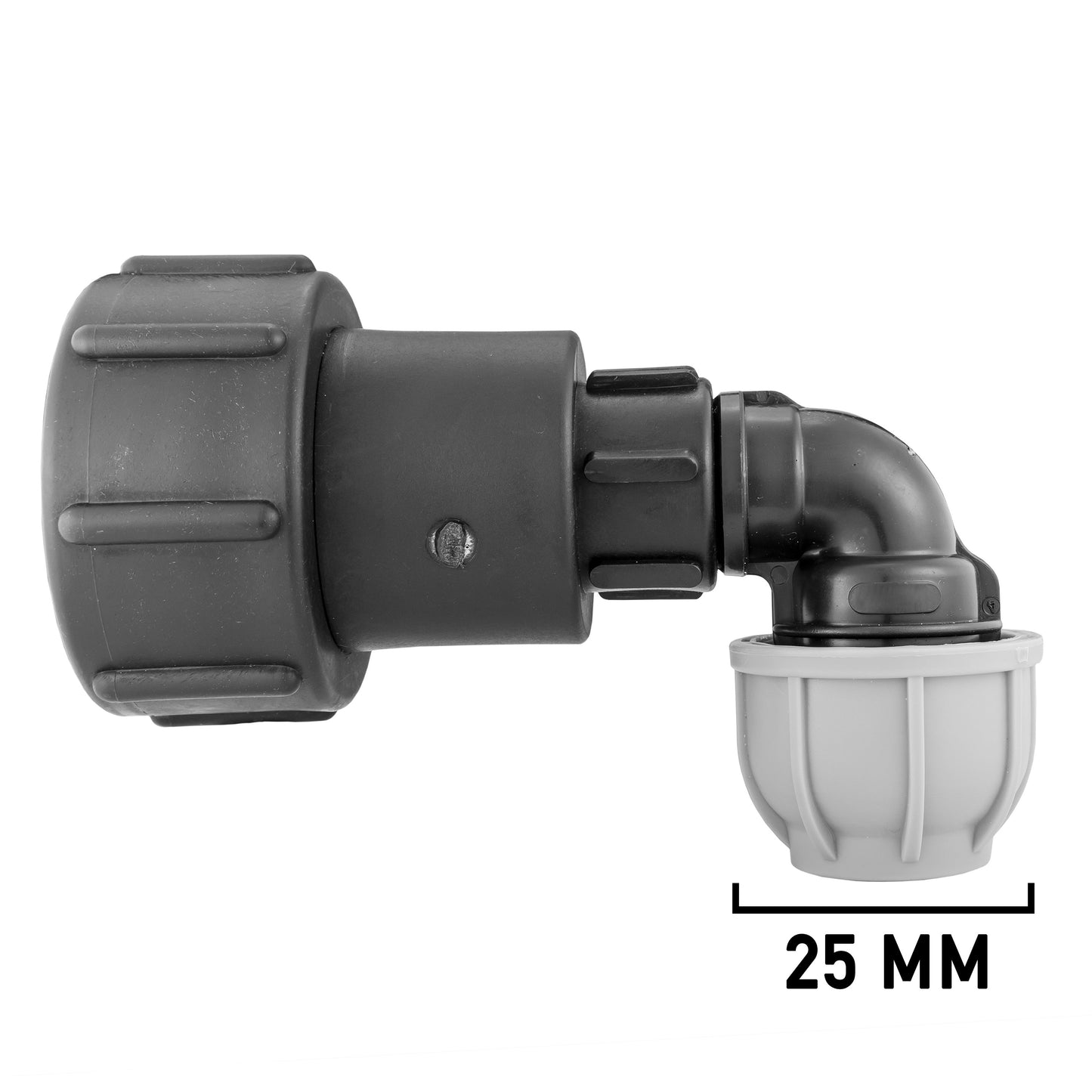 IBC 2 S60X6 - 1in BSPF Extender Adaptor with MDPE Elbow 25mm for Water Connector