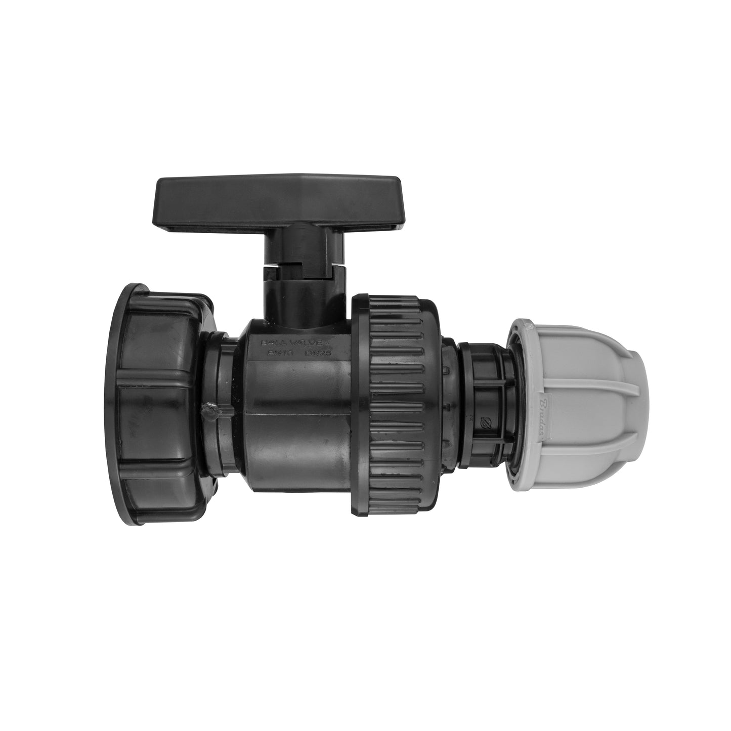 IBC 2 S60X6 Cap with Large Plastic Valve and MDPE Straight 25mm Water Connector