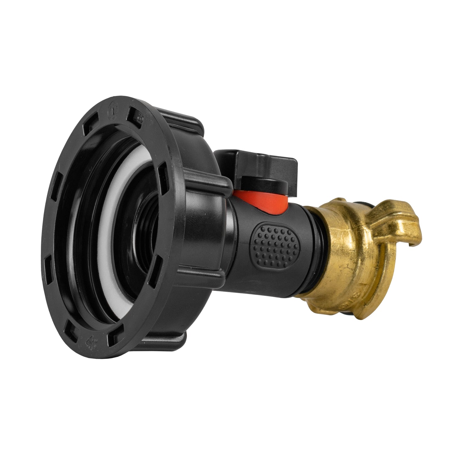 IBC 2 S60X6 Cap with In-Line BSPM Valve and Geka Type Fitting BSP Thread Fitting