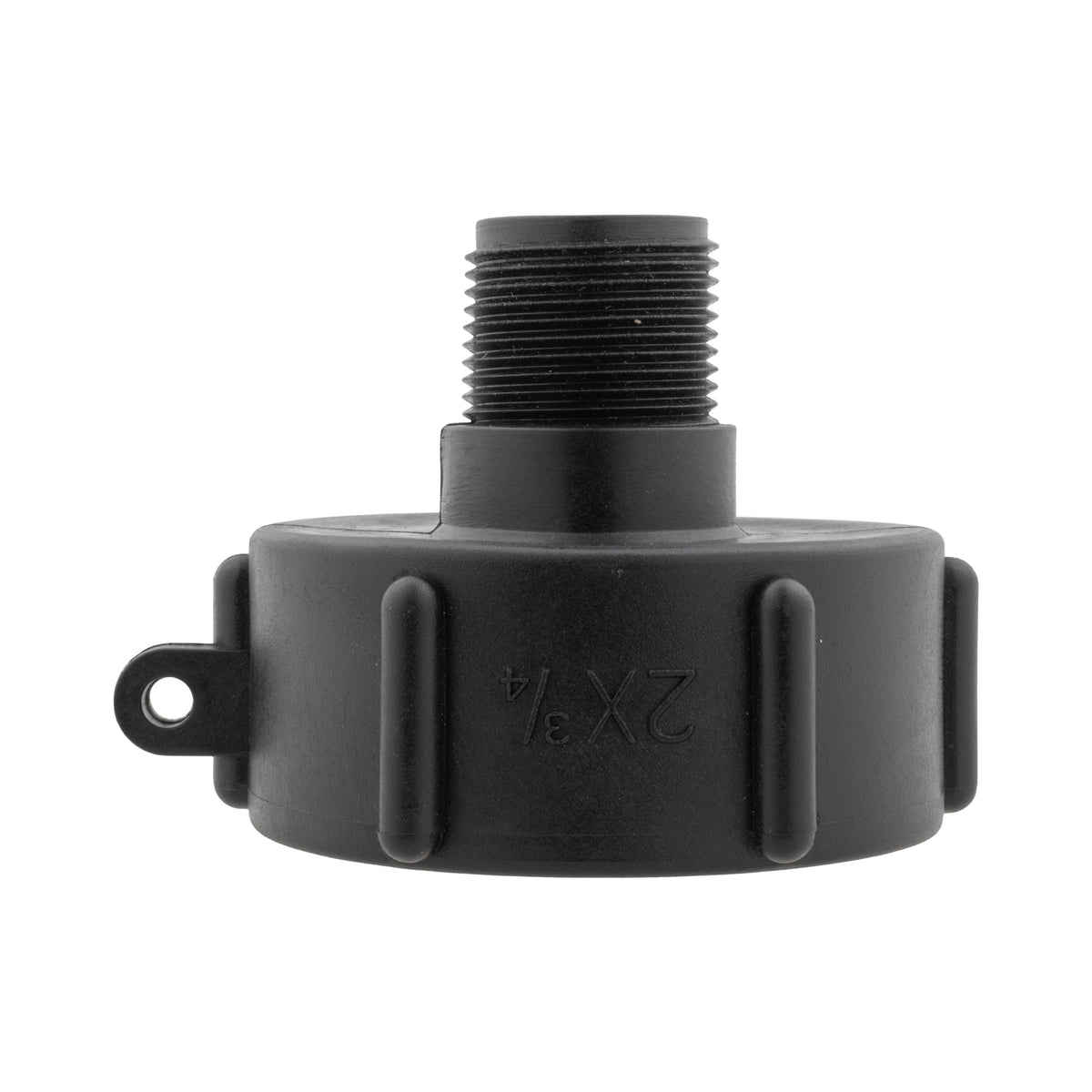 IBC 2” S60X6 Cap with BSPF Thread-Quick Connect Male Valve and Hose Connector 3/4" BSPF