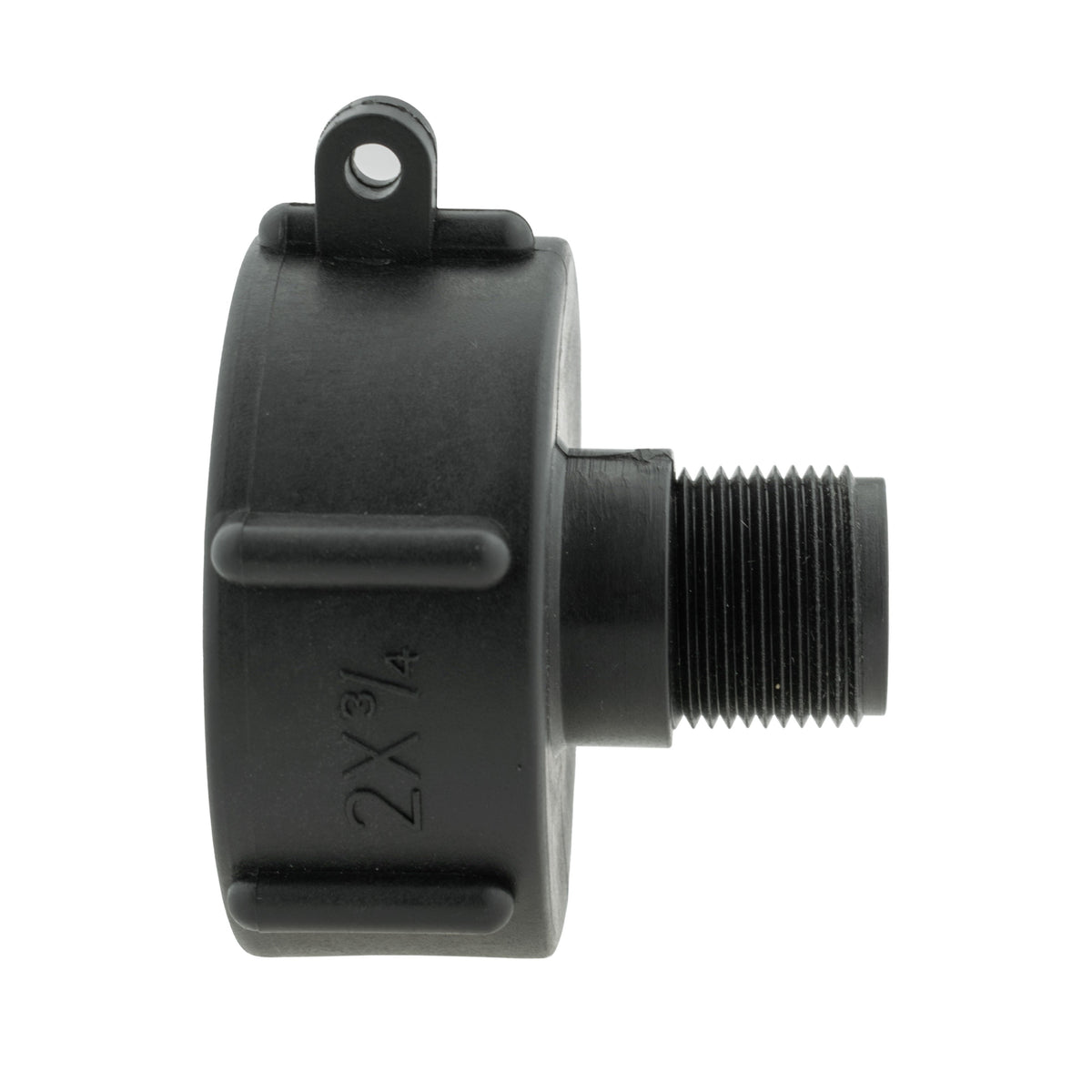 IBC 2” S60X6 Cap with Large Plastic Valve and Quick Connect Brass Fitting