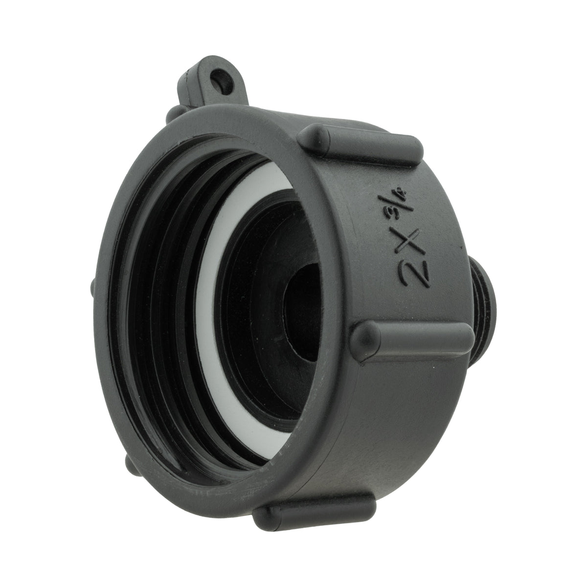 IBC 2” S60X6 Cap with Large Plastic Valve and Geka Type Fitting