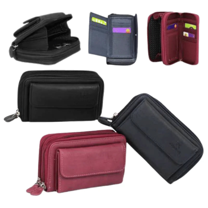 Ladies double zip box purse