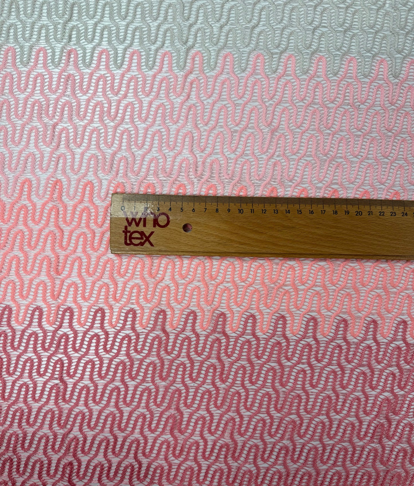 Pink Textured Mesh Knit Fabric by the Metre