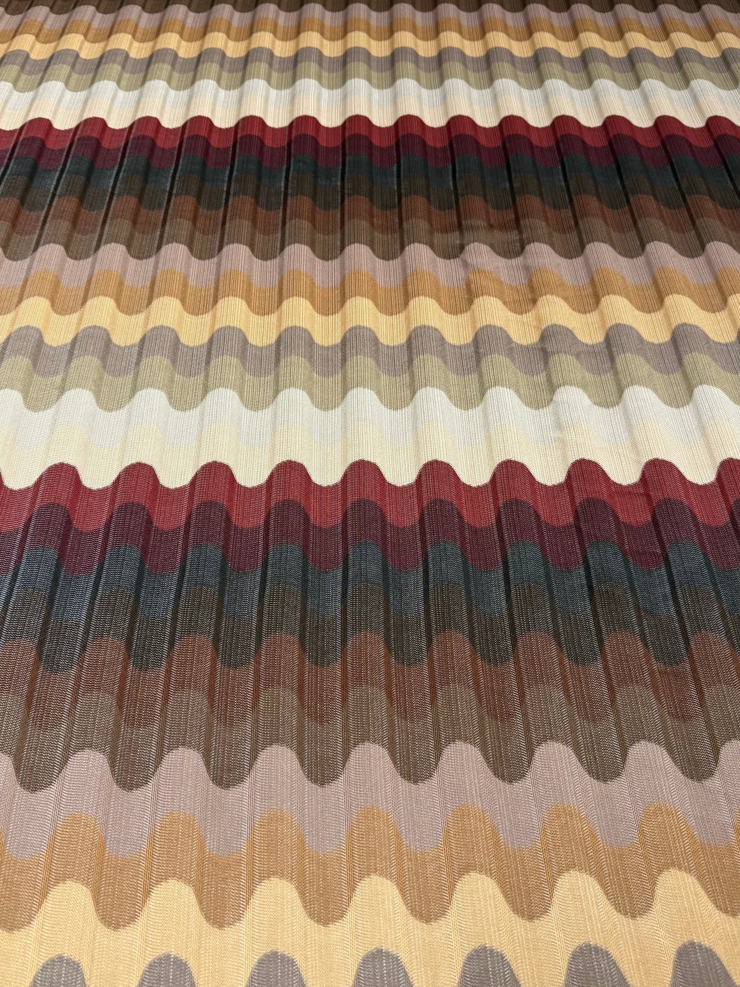 Multitone Wave Mesh Knit Fabric