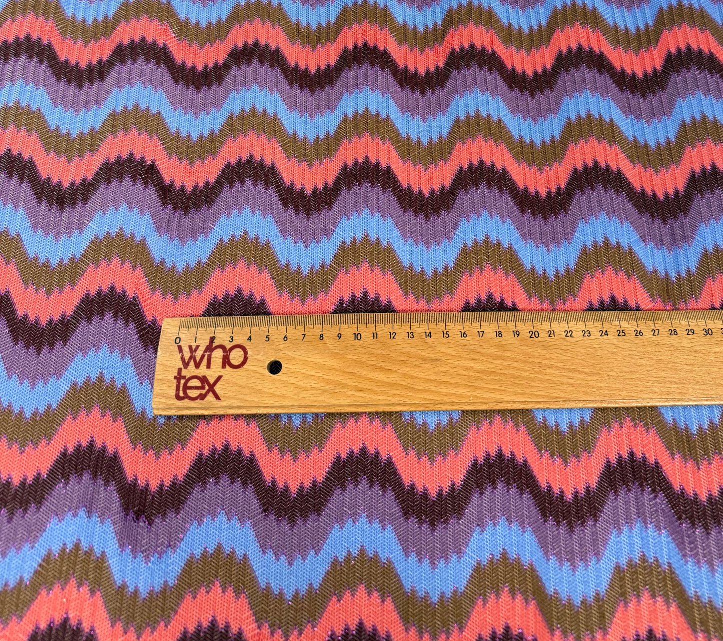 Multicolour Wave Mesh Knit Fabric by the Metre