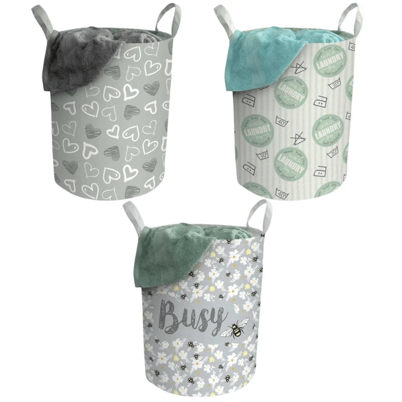 Modern printed design laundry basket