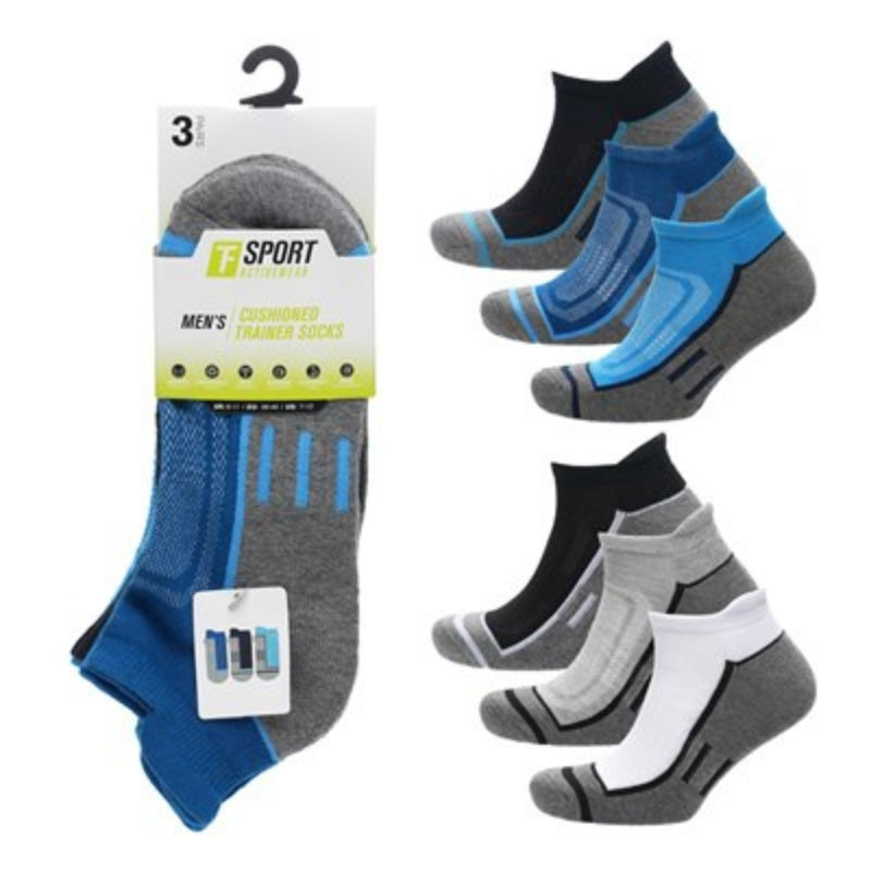 Men’s cushioned trainer socks - 3 pack