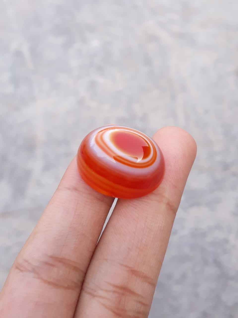 36ct Natural Red Eye Agate For Sale - Aqeeq - Dimension 23x18x12mm