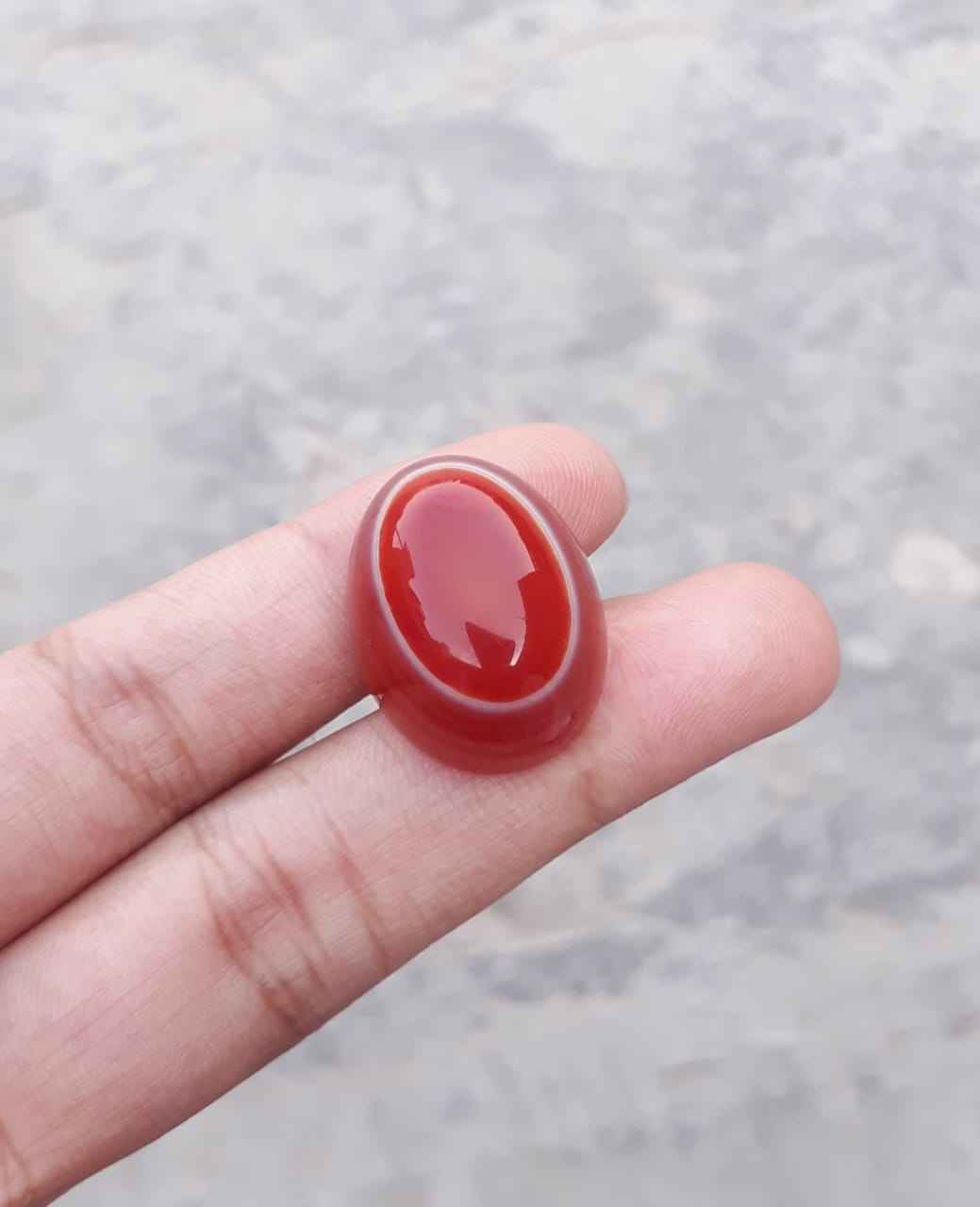 38.4ct Natural Red Eye Agate For Sale - Aqeeq - Dimension 23x18x12mm