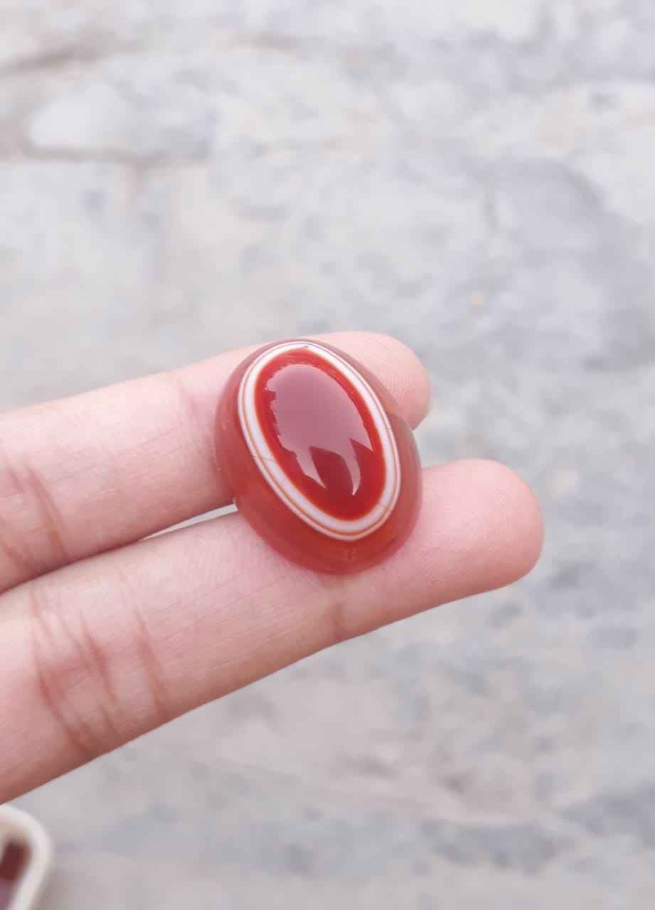 35ct Natural Red Eye Agate For Sale - Aqeeq - Dimension 23x18x12mm