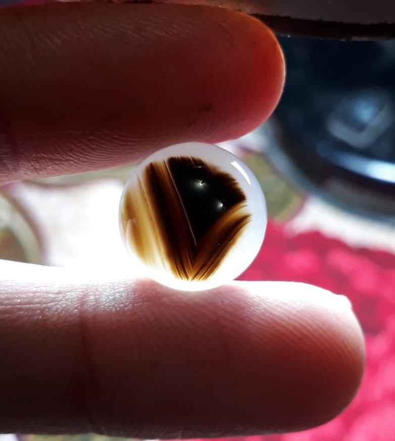 15.2ct Natural Dendritic Agate - Shajri Aqeeq -15x15mm