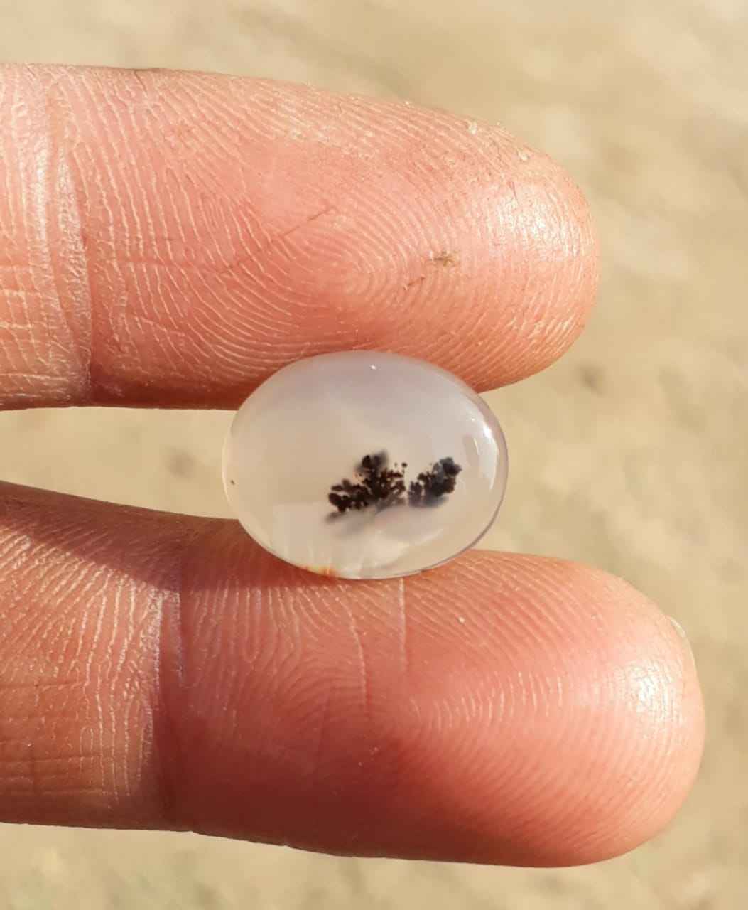 4.9ct Natural Dendritic Agate - Shajri Aqeeq -16x12mm