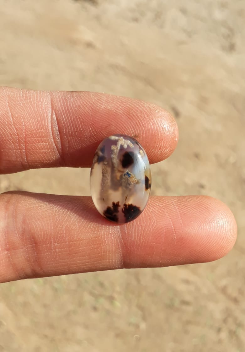 Natural Dendritic Agate Cabochon - Shajri Aqeeq -20*14mm