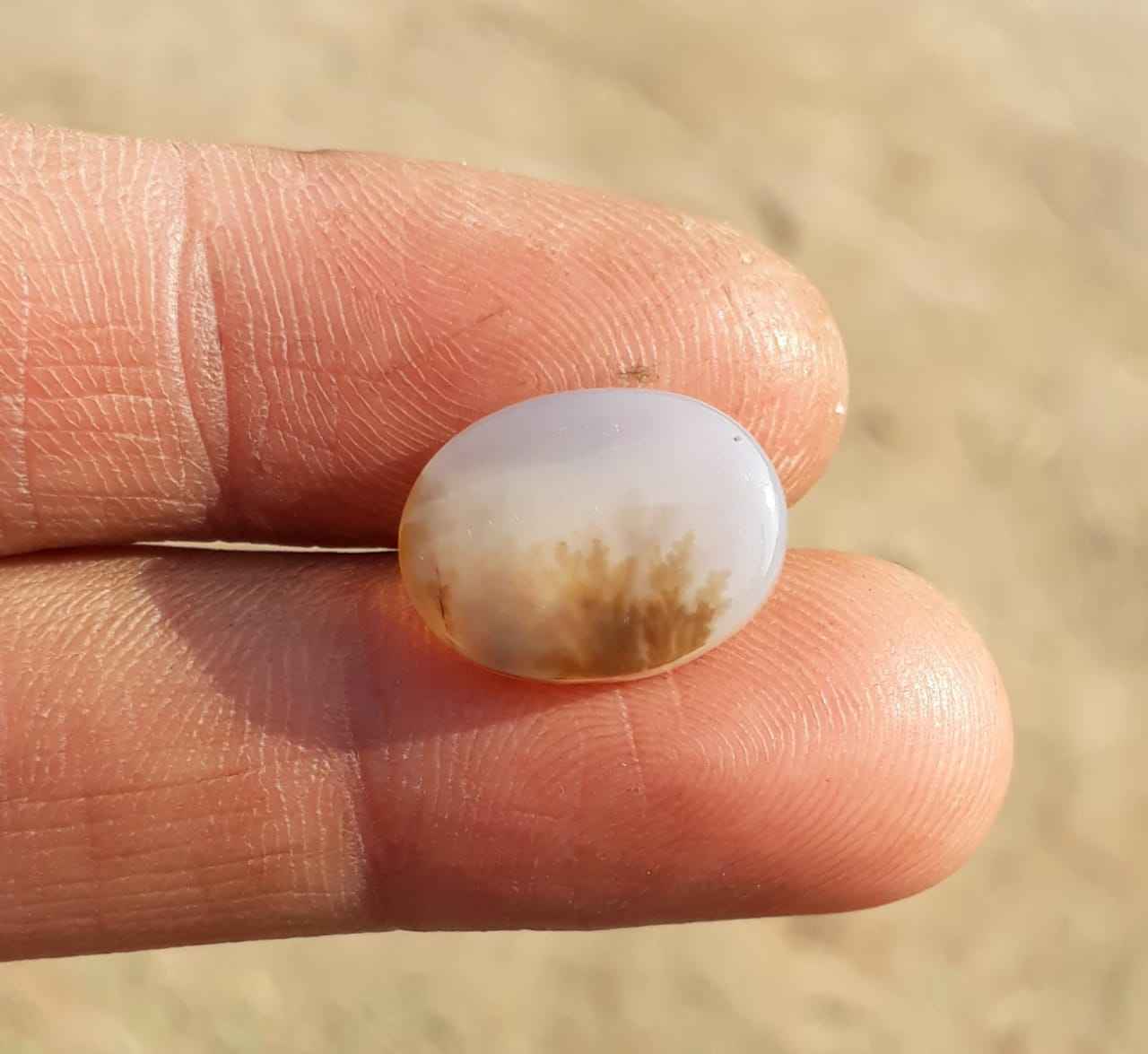 7.8ct Natural Dendritic Agate - Shajri Aqeeq -17x14mm