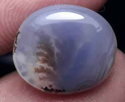 7.2ct Natural Dendritic Agate - Shajri Aqeeq -16x14mm