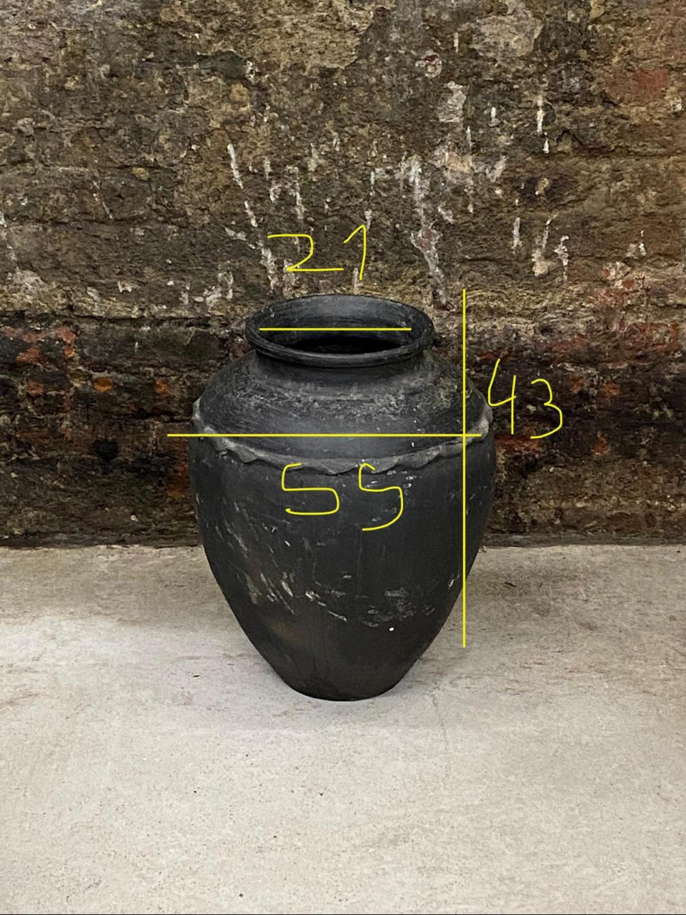 Vintage Black Water Storage  Pot