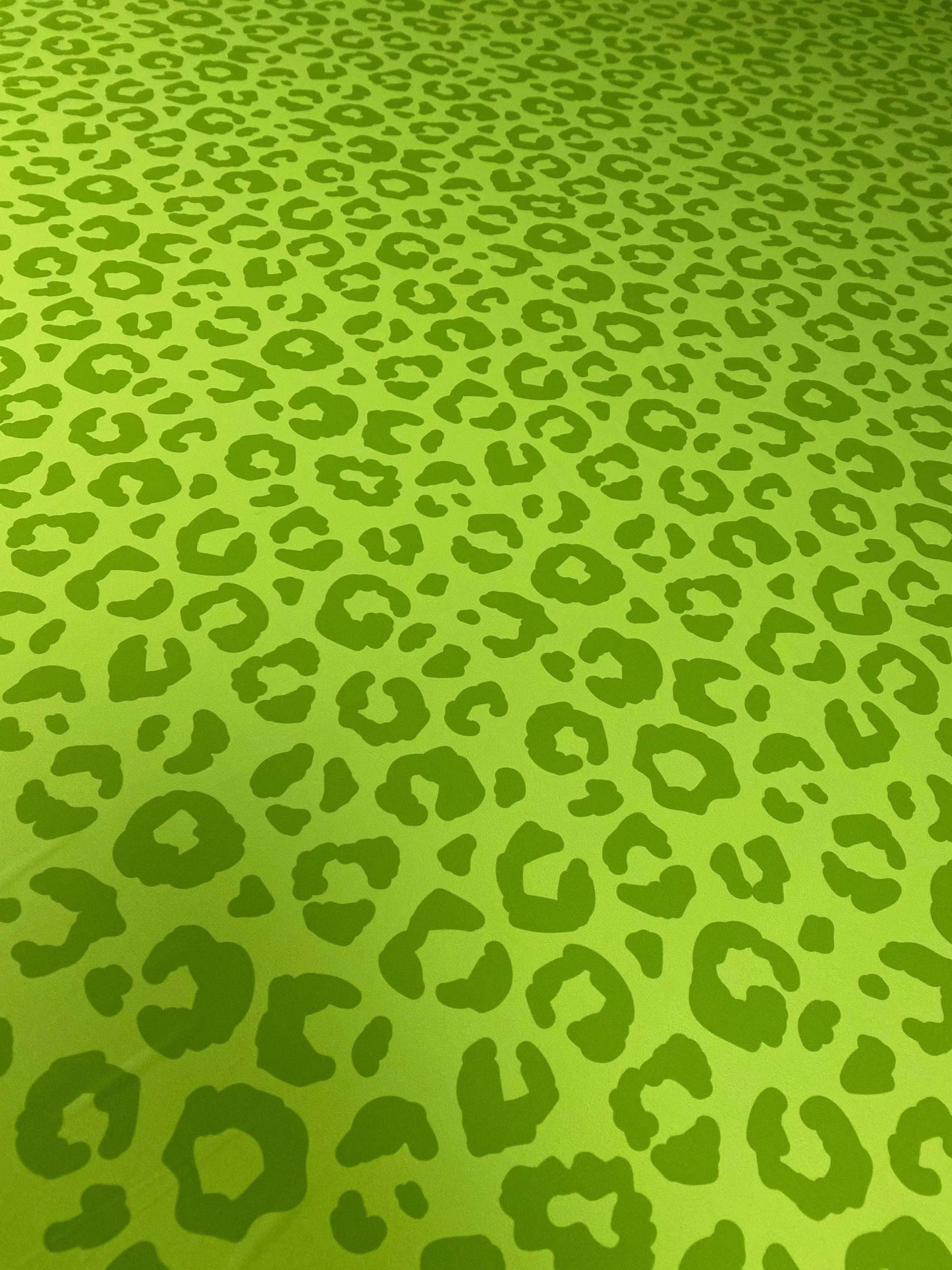 Neon Green Leopard Print Fabric by Metre