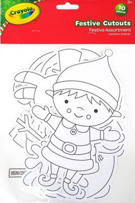 Colour your own Christmas cut outs 10 pack