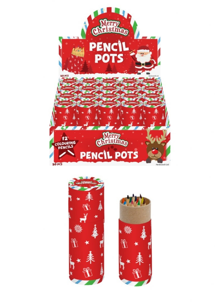 Mini Christmas colouring pencils tube