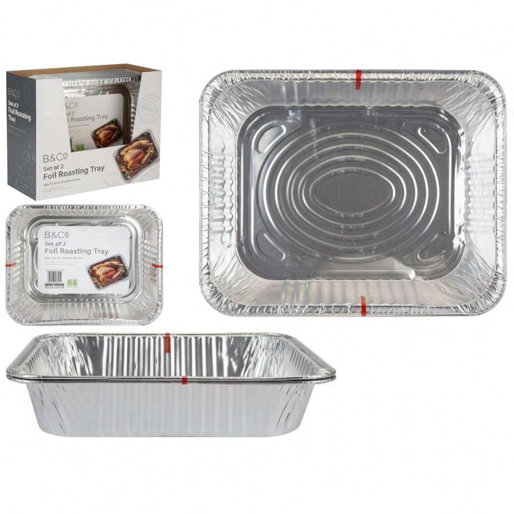 Foil roasting trays 2 pack