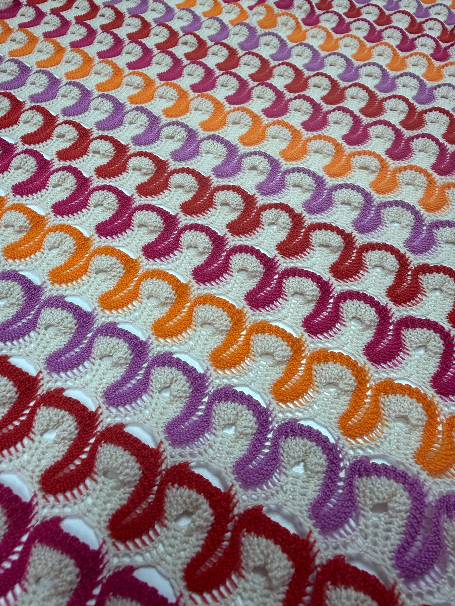 Multicolour Pattern Mesh Knit Fabric by the Metre