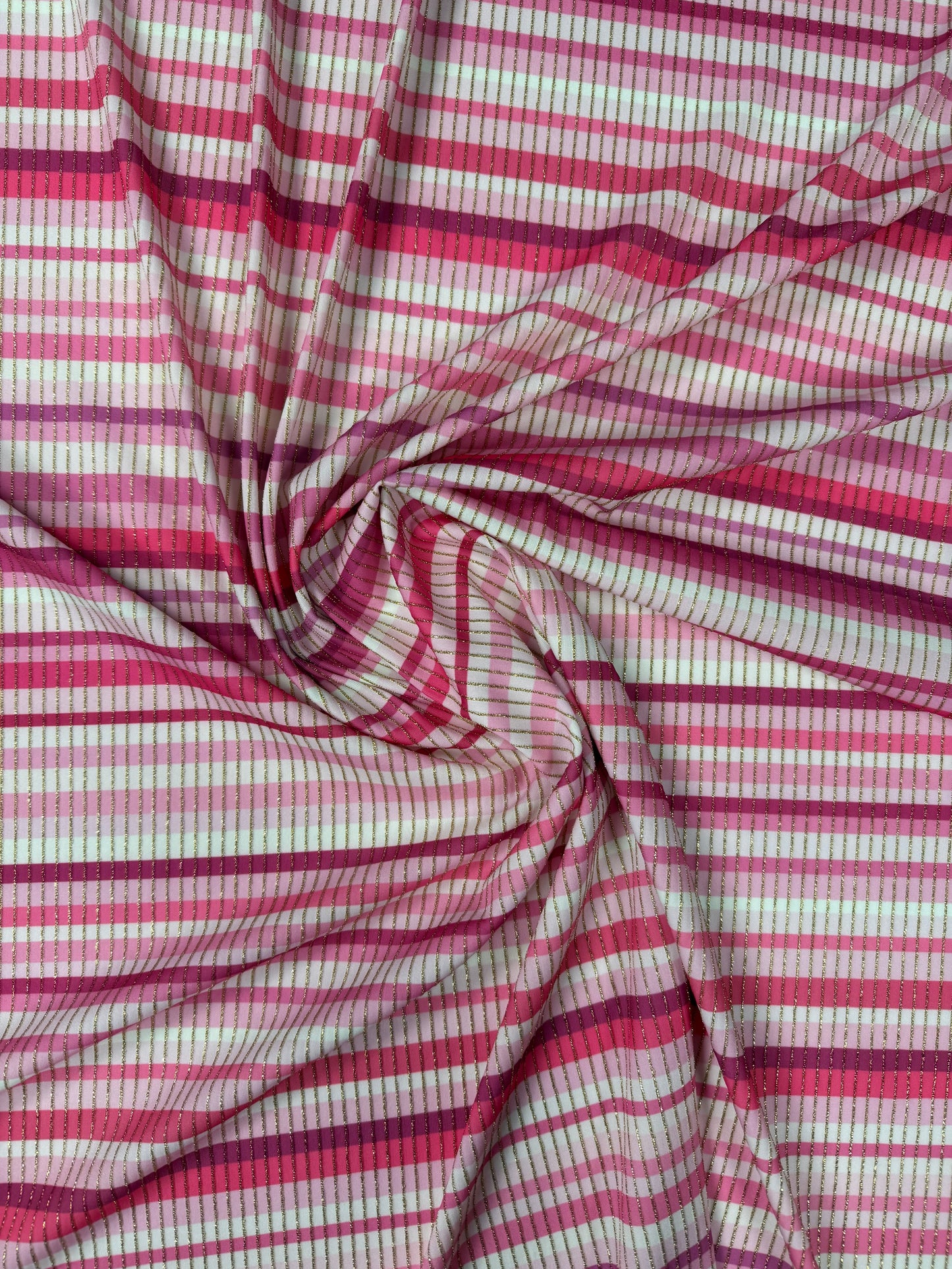Shimmer Fabric Ottoman with Striped 4-Way Stretch by the Metre