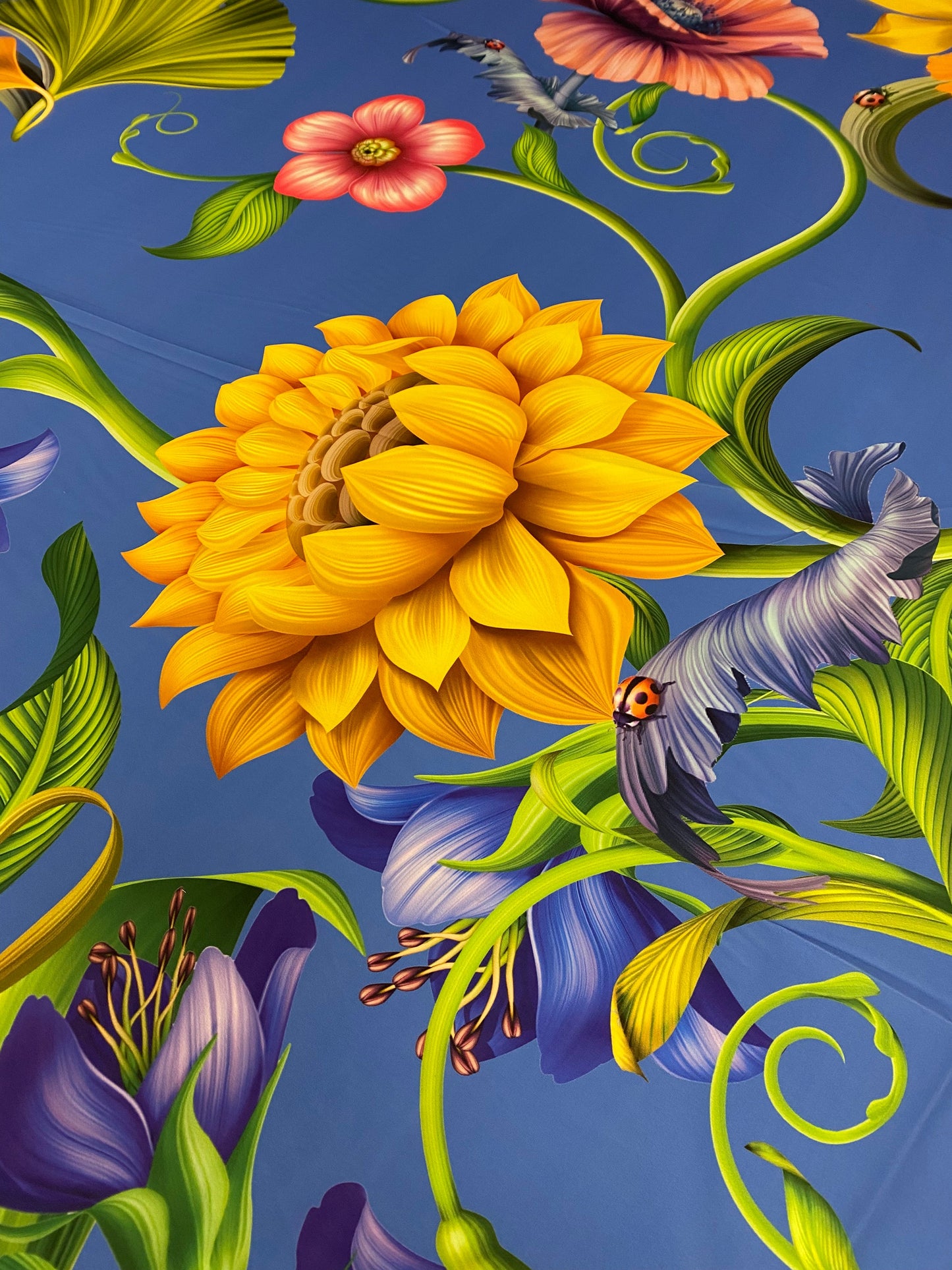 Big Floral Fabric  Persian Jewel Tropical Flower Pattern sold by Metre