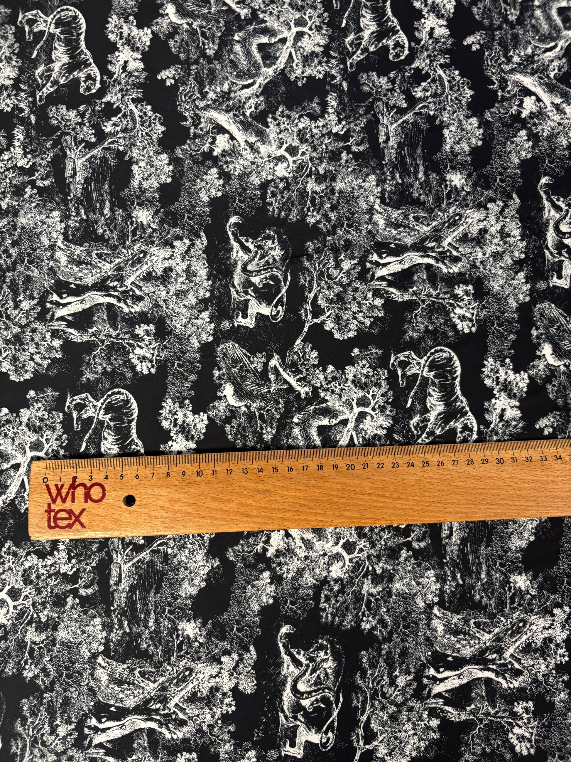 Black & White Chiffon Satin Fabric by the Metre – Toile de Jouy Scenic