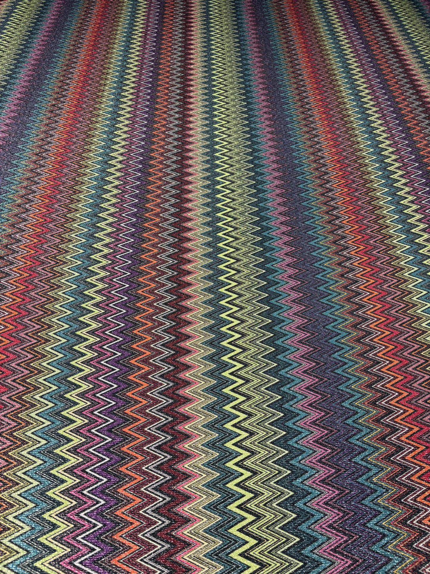 Multicolour Chevron Lurex Fabric with Metallic Shine