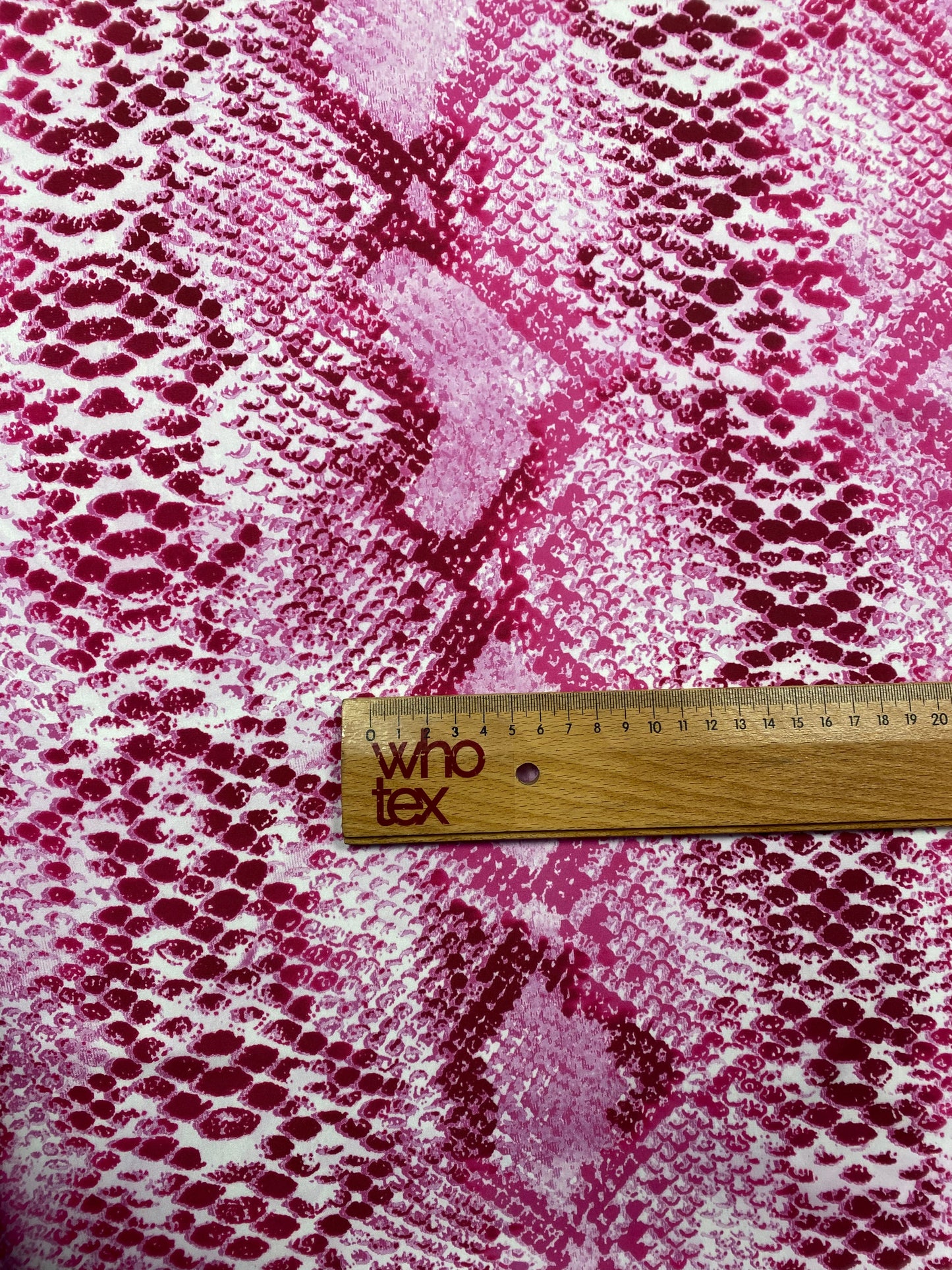 Pink and White Snake Skin Fabric by the Metre